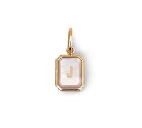 SINGULARU - Charm Personalizado Letter Nácar. Colgante de Latón con Acabado en Baño de Oro de 18 Kt y Detalles en Nácar. Joyas Para Mujer. Letra J