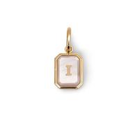 SINGULARU - Charm Personalizado Letter Nácar. Colgante de Latón con Acabado en Baño de Oro de 18 Kt y Detalles en Nácar. Joyas Para Mujer. Letra I