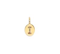 SINGULARU - Charm Personalizado Signet Letter Colors. Latón con Baño en Oro de 18 Kt y Circonita. Joyas Para Mujer.