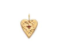 SINGULARU - Charm Raw Heart. Latón con Baño en Oro de 18 Kt y Piedra natural. Joyas Para Mujer.