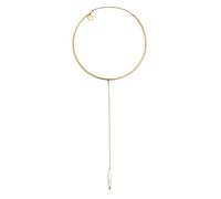 SINGULARU - Choker Y Pearl. Acero con Baño en Oro de 18 Kt y Perla Cultivada. Joyas Para Mujer.