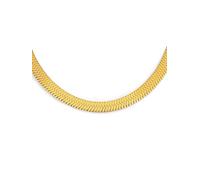 SINGULARU - Collar Big Lisse. Acero con Acabado en Baño de Oro de 18kt. Cadena Gruesa Estilo Espiga. Largo 35cm + 5cm Alargador. Joyas para Mujer