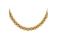 SINGULARU - Collar Big Rope. Acero con Acabado en Baño de Oro de 18Kt. Cadena Entrelazada Gruesa. Largo de 40 cm + 5 cm de Alargador. Joyas para Mujer