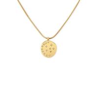SINGULARU - Collar Bling. Acero con Acabado en Baño de Oro de 18Kt y Circonitas Blancas. Cadena con Medallón. Joyas para Mujer