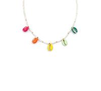 SINGULARU - Collar Boho Color Shells. Acero con Baño en Oro de 18 Kt y Nácar y Esmalte. Joyas Para Mujer.