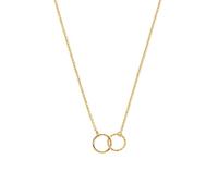 SINGULARU - Collar Circles Twist. Colgante con Aros en Latón con Acabado en Baño de Oro de 18 Kt. Cadena de Talla Única. Joyas para Mujer