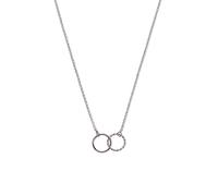 SINGULARU - Collar Circles Twist. Colgante con Aros en Latón con Acabado en Baño de Rodio. Cadena de Talla Única. Joyas para Mujer