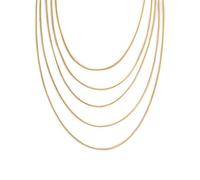 SINGULARU - Collar Cleopatra. Acero con Acabado en Baño de Oro de 18kt. Cinco Cadenas. Largo entre 48 y 68 cm. Alargador de 5 cm.. Joyas para Mujer