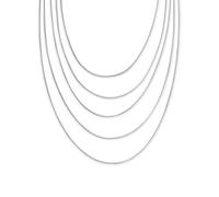 SINGULARU - Collar Cleopatra. Acero con Estilo Maxi, Minimalista y Orginal. Cinco Cadenas. Largo entre 48 y 68 cm. Alargador de 5 cm.. Joyas para Mujer