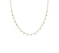 SINGULARU - Collar Dancing Stones. Latón con Baño en Oro de 18 Kt y Piedras Naturales. Cadena con Colgantes de Talla Única 35 cm con Alargador. Joyas para Mujer