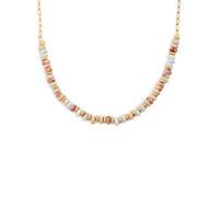 SINGULARU - Collar Daylight Acero Baño Oro - Collares en Acero con Acabado en Baño Oro de 18Kt Piedras Naturales de Colores - Joyas Para Mujer