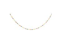 SINGULARU - Collar Dots Colors Enamel. Cadena con Bolitas de Colores. Plata de Ley 925 con Acabado Baño de Oro de 18 Kt. Largo 35cm + 5cm de Alargador. Joyas para Mujer