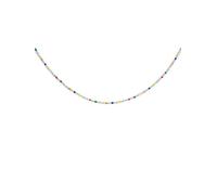 SINGULARU - Collar Dots Colors Enamel Plata. Cadena con Bolitas de Colores. Plata de Ley 925 con Acabado Baño de Rodio. Largo 35cm + 5cm de Alargador. Joyas para Mujer