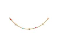 SINGULARU - Collar Dots L Colors Enamel. Acero con Acabado en Baño de Oro de 18Kt y Bolitas. Joyas para Mujer
