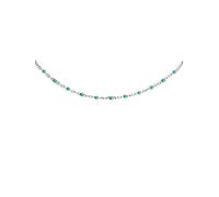 SINGULARU - Collar Dots Turquoise Enamel. Cadena con Piedras Naturales en Plata de Ley 925 con Acabado en Baño de Rodio. Talla Única. Joyas para Mujer