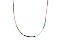 SINGULARU - Collar Dye Dots Bruma. Acero con Baño en Oro de 18 Kt y Cristal. Joyas Para Mujer.