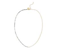 SINGULARU - Collar Eloise 80cm. Acero con Acabado en Baño de Oro de 18kt. Cadena Larga con Piedras Naturales Turmalina. Largo de 80 cm + 5 cm de Alargador. Joyas para Mujer