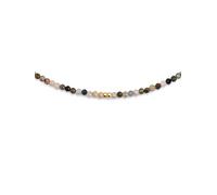 SINGULARU - Collar Eloise. Acero con Acabado en Baño de Oro de 18kt. Corto con Piedras Naturales Turmalina. Largo de 35 cm + 5 cm de Alargador. Joyas para Mujer