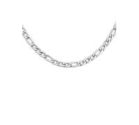 SINGULARU - Collar Figaro. Acero. Cadena de Eslabones con Grosor de 4,2 x 1,8 mm.. Largo de 50 cm + 5 cm de Alargador. Joyas para Mujer