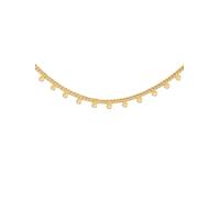 SINGULARU - Collar Folklore. Latón con Acabado en Baño de Oro de 18kt. Collar de Cadena Fina y Mini Cuentas Redondas. Largo de 45 cm + 5cm de Alargador. Joyas para Mujer
