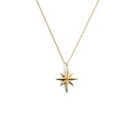 SINGULARU - Collar Guidance. Colgante en Plata de Ley 925. Cadena de Talla Unica. Collar Combinable Motivo Estrella. Baño en Oro de 18 Kt. Joyas para Mujer