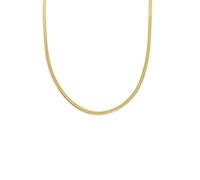 SINGULARU - Collar Lisse S. Acero inoxidable con Baño en Oro de 18 Kt. Cadena Plana de Talla Única 40 cm con Alargador. Joyas para Mujer