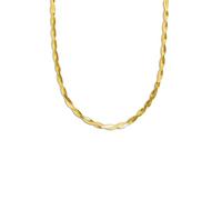 SINGULARU - Collar Lisse Twister. Acero inoxidable con Baño en Oro de 18 Kt. Cadena Trenzada de Talla Única 40 cm con Alargador. Joyas para Mujer