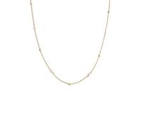 SINGULARU - Collar Long Pearl Dots. Acero con Baño en Oro de 18 Kt y Perla Cultivada. Joyas Para Mujer.