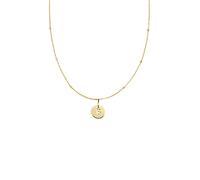 SINGULARU - Collar Mini Medallion - Colgante con Medallón en Plata de Ley 925 con Acabado Baño de Oro de 18 Kt. - Cadena de Talla Unica - Joyas para Mujer - Letra B
