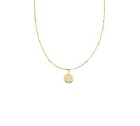 SINGULARU - Collar Mini Medallion - Colgante con Medallón en Plata de Ley 925 con Acabado Baño de Oro de 18 Kt. - Cadena de Talla Unica - Joyas para Mujer - Letra G