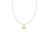 SINGULARU - Collar Mini Medallion - Colgante con Medallón en Plata de Ley 925 con Acabado Baño de Oro de 18 Kt. - Cadena de Talla Unica - Joyas para Mujer - Letra A