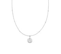 SINGULARU - Collar Mini Medallion Plata. Colgante con Medallón en Plata de Ley 925 con Acabado Baño de Rodio. Cadena de Talla Unica. Joyas para Mujer. Letra L