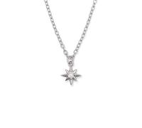 SINGULARU - Collar Mini Star. Plata de Ley con Acabado en Baño de Rodio. Cadena con Motivo Estrella y Detalle en Circonita. Largo de 40 cm. Joyas para Mujer