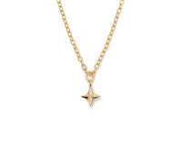 SINGULARU - Collar Orion Star. Plata de Ley con Acabado en Baño de Oro de 18kt. Cadena con Colgante Estrella y Detalle en Circonita- Largo de 40 cm. Joyas para Mujer