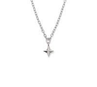 SINGULARU - Collar Orion Star. Plata de Ley con Acabado en Baño de Rodio. Cadena con Colgante Estrella y Detalle en Circonita- Largo de 40 cm. Joyas para Mujer