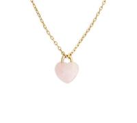 SINGULARU - Collar Sweet Heart Stone. Latón con Acabado en Baño de Oro de 18Kt y Piedra Natural. Cadena con Colgante. Joyas para Mujer
