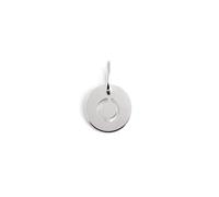 SINGULARU - Mini Medallion Letter Plata. Colgante Inicial en Plata de Ley con Acabado Baño de Rodio. Combinable con Collar. Joyas para Mujer. Letra O