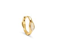 SINGULARU - Pendiente Suelto Aro Hope. Latón con Baño en Oro de 18 Kt y Piedra Sintética. Joyas Para Mujer.