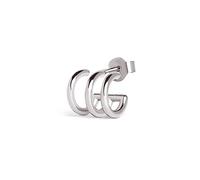 SINGULARU - Pendiente Suelto Aro Trio. Plata de Ley 925 con Acabado en Baño de Oro de 18 kt. Cierre tuerca a presión. Joyas para Mujer