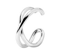 SINGULARU - Pendiente Suelto Ear Cuff Cross - Pendiente en Plata de Ley 925 con Acabado Baño de Oro de 18 Kt. o Rodio - Ear Cuff Ajustable - Joyas para Mujer