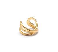 SINGULARU - Pendiente Suelto Ear Cuff Triple Cross. Latón con Acabado en Baño de Oro de 18 kt o Rodio. Joyas para Mujer