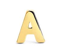 SINGULARU - Pendiente Suelto Letter. Inicial en Plata de Ley 925 con Acabado Baño de Oro de 18 Kt. Cierre Tuerca a Presión. Joyas para Mujer. Letra S