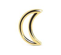 SINGULARU - Pendiente Suelto Mini Moon Shape. Plata de Ley 925 con Acabado Baño de Oro de 18 Kt. Cierre Tuerca a Presión. Joyas para Mujer