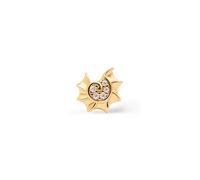SINGULARU - Pendiente Suelto Mini Tulum. Plata de Ley 925 con Acabado Baño de Oro de 18kt y Circonitas. Joyas para Mujer