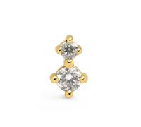 SINGULARU - Pendiente Suelto Petite. Plata de Ley 925 con acabado de Baño en Oro de 18 Kt y Circonitas. Joyas para Mujer