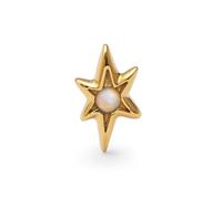 SINGULARU - Pendiente Suelto Polaris. Plata de Ley con Baño en Oro de 18 Kt y Ópalo sintético. Joyas Para Mujer.