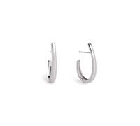 SINGULARU - Pendientes Aro Aby. Latón con Acabado en Baño en Rodio. Cierre Tuerca a presión. Joyas para Mujer