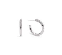 SINGULARU - Pendientes Aro Alma. Latón con Acabado en Baño de Rodio. Detalles en Circonitas. Cierre Congo/Click. Joyas para Mujer