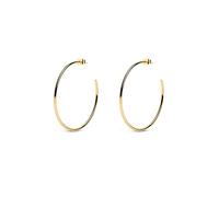 SINGULARU - Pendientes Aro Ankara. Latón con Acabado Baño de Oro de 18 Kt. Ligeros con Cierre Tuerca a Presión. Joyas para Mujer