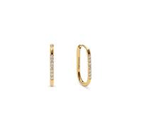 SINGULARU - Pendientes Aro Bibi. Acero con Baño en Oro de 18 Kt o Acero y Circonita. Joyas Para Mujer.
